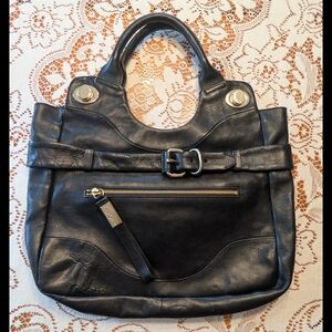 Foley + Corinna Black Leather Jet Setter Bag Tote